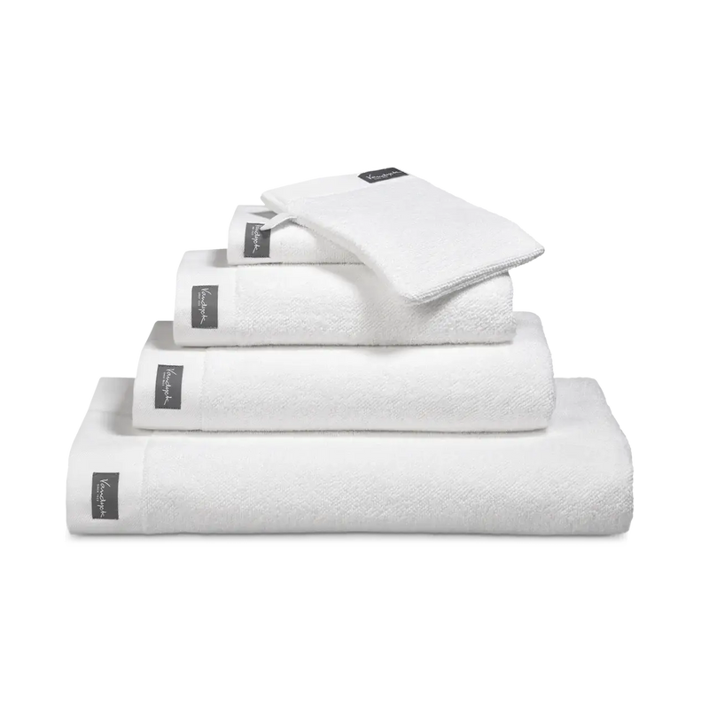 Handtücher mit Bordüre Vandyck Home Uni – weiß / 2er Set Gästehandtuch 30x 50 cm