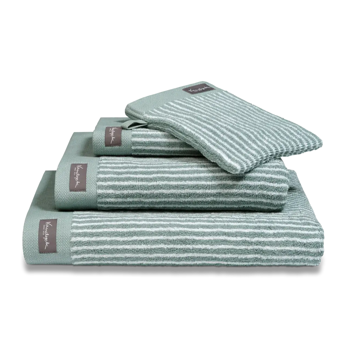 Vandyck Petit Ligne Handtuch Pearl Blue – schmal gestreift, zartes Hellblau aus weicher Baumwolle fürs Badezimmer