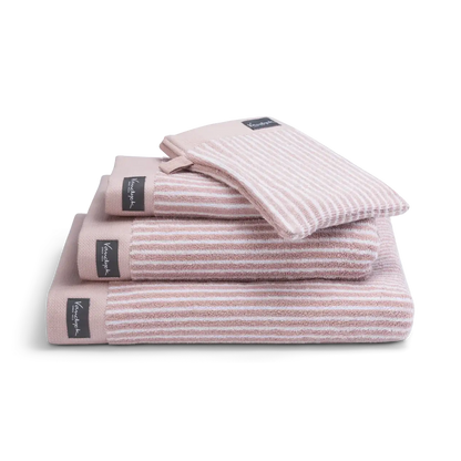 Vandyck Petit Ligne Handtuch Pink – schmal gestreift, zarter Rosaton aus weicher Baumwolle fürs Badezimmer