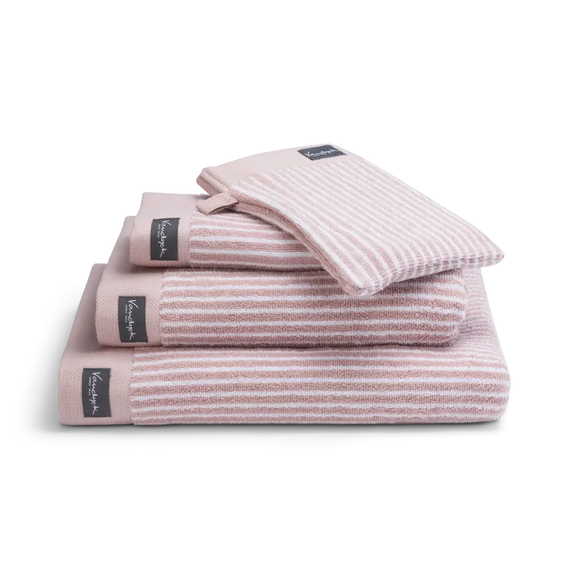 Gestreifte Handtücher Vandyck Home Petit Ligne – pink / 2er Set Gästehandtuch 30 x 50 cm