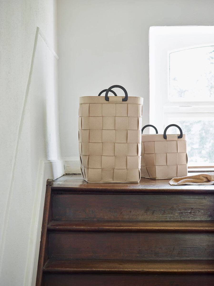 Aquanova Dix Wäschetonne/Wäschebehälter aus recyceltem Kunststoff in Beige – praktische Aufbewahrung für Ihre Wäsche.