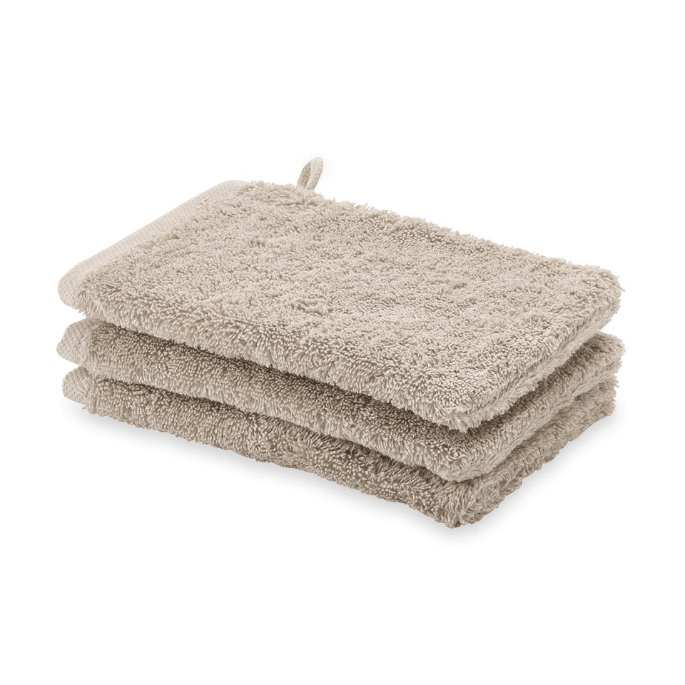 Waschhandschuh-Set London in Leinen von Aquanova aus weicher Baumwolle – ideal für die tägliche Körperpflege im Badezimmer.